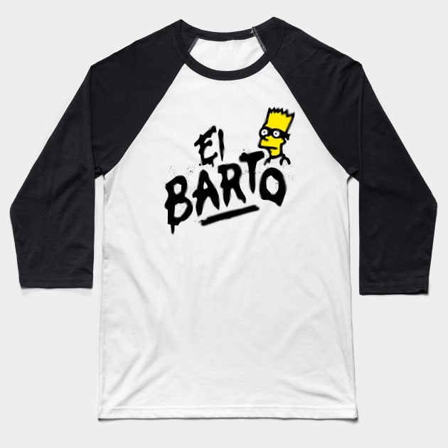 El Barto Was Here Baseball T-Shirt by NathanielF